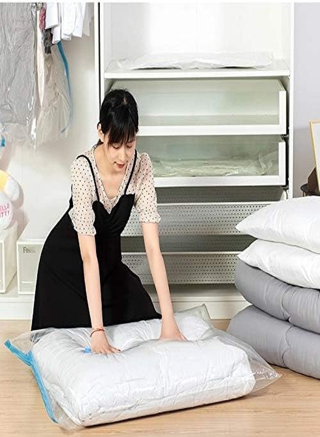 Corslet أكياس تخزين الملابس القابلة لإعادة الاستخدام والمزودة بسحاب محكم الإغلاق مع مضخة يدوية للسفر (عبوة من 5 قطع) 2 صغير (40 سم × 60 سم)، 2 متوسط (50 سم × 70 سم)، 1 كبير (60 سم × 80 سم) - Image 3